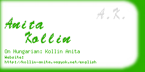 anita kollin business card